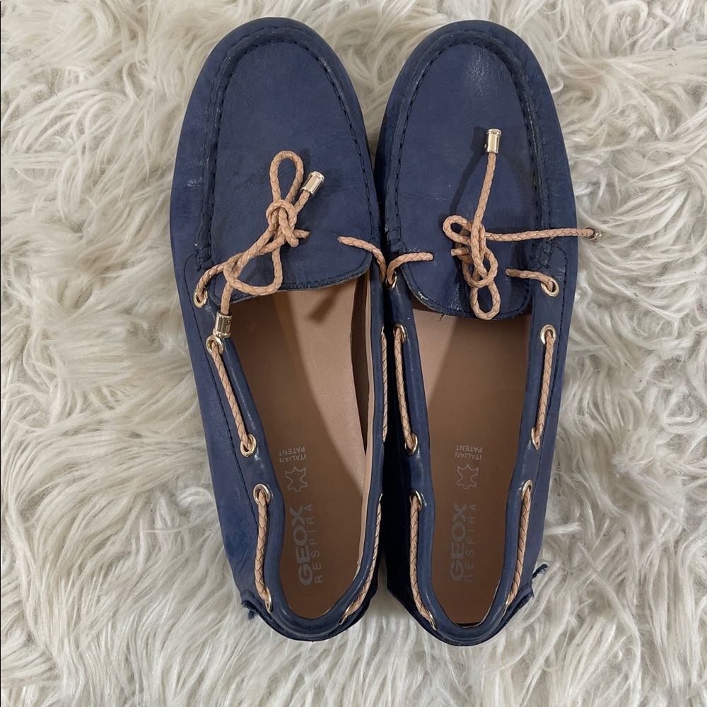 GEOX Respira Loafers Blue Round Toe Size 38 (7.5) - Picture 6 of 12